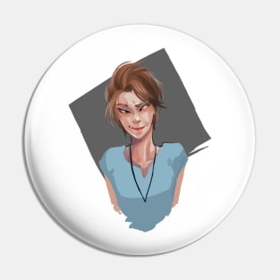 Brown-Haired Girl Pin