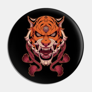 Tora mask tattoo art Pin