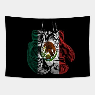 Boxing Gloves Mexico Flag Tapestry