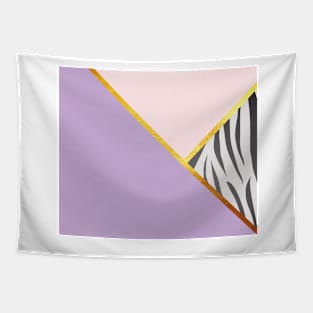 Abstract zebra print, color blocking lila Tapestry