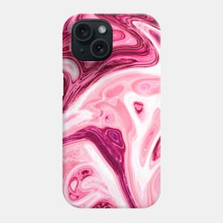 Pink and white Marble Liquid Waves colors grading pattern Phone Case