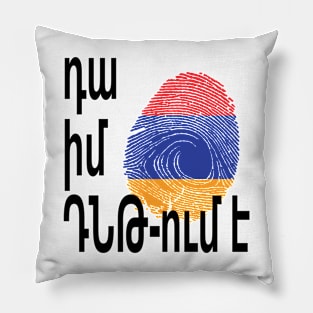 Flag of armenia in fingerprint Pillow