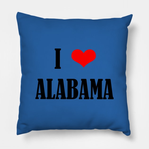 I Love Alabama Pillow by HurmerintaArt