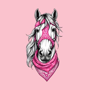 horse with pink bandana T-Shirt