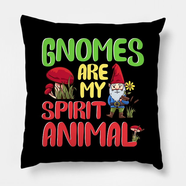 Funny Gnomes Are My Spirit Animal Cute Gnome Pillow by theperfectpresents