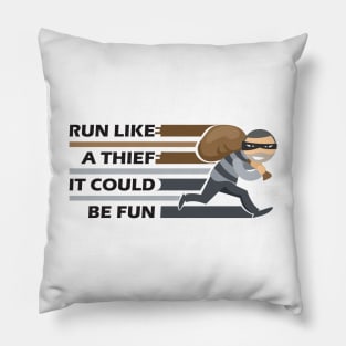 Man With Mask Running Pillow