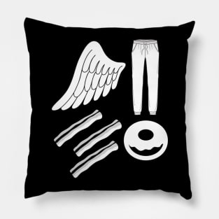 Angel Pants Bacon Donut (black) Pillow