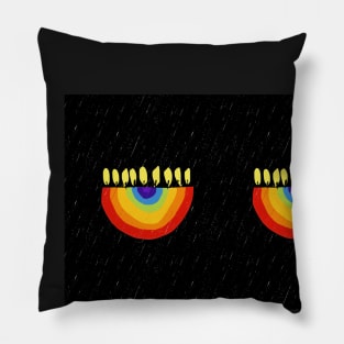 Rainbow Chanukiah Black Fitted Mask Design Pillow