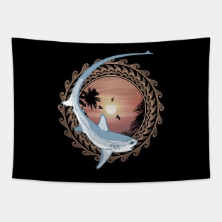 Thresher Shark Polynesian Design Tapestry