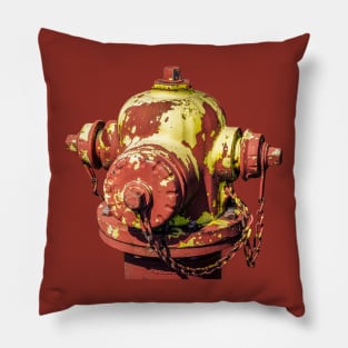 Red and Yellow Fire Hydrant Bonnet Pillow