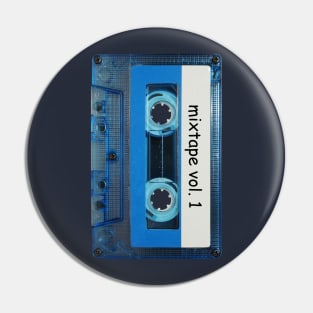 Vintage Retro Cassette Tape Blue Pin