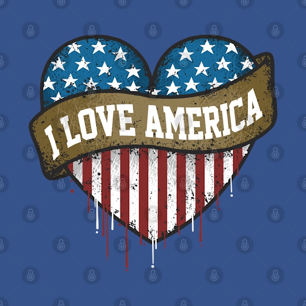 I love America heart by Mako Design 