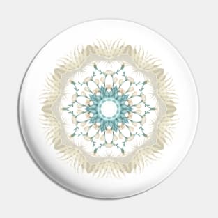 Feathers and Catkins Kaleidoscope Pattern Pin