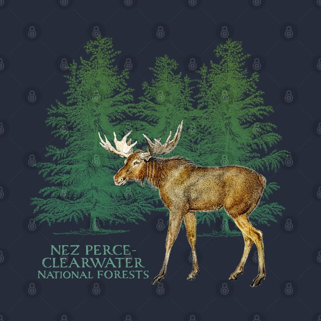 Nez Perce-Clearwater National Forests Moose Tree Silhouette Souvenir by Pine Hill Goods