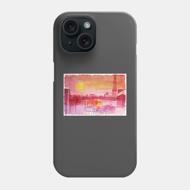 Pink Cityscape Phone Case by IGDecorArt