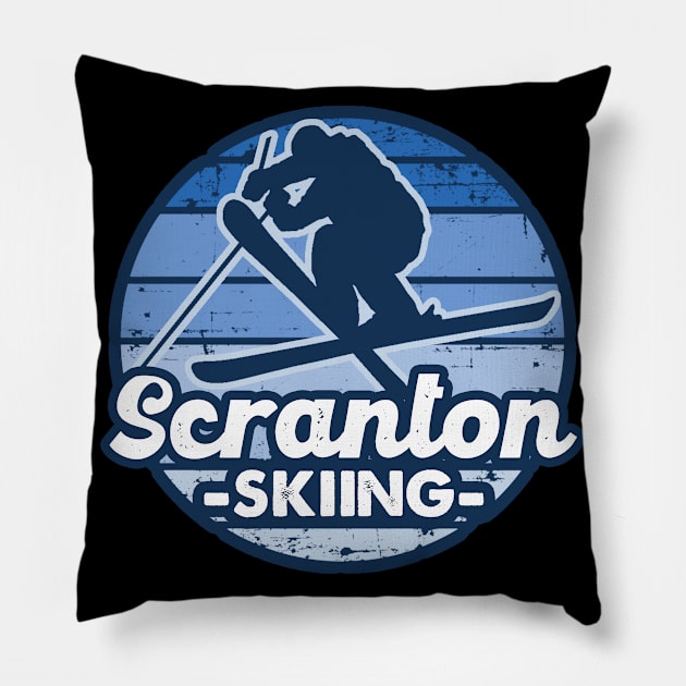 Scranton skiing Pillow by SerenityByAlex