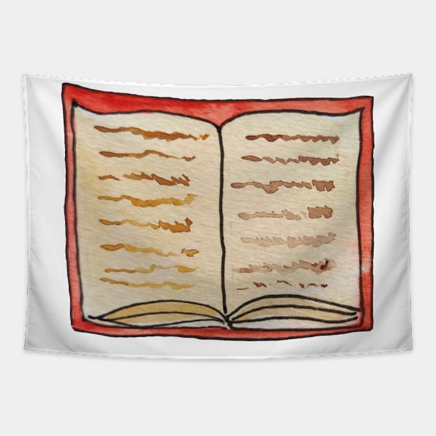 Book Watercolor Seamless Pattern Tapestry by Ala Lopatniov