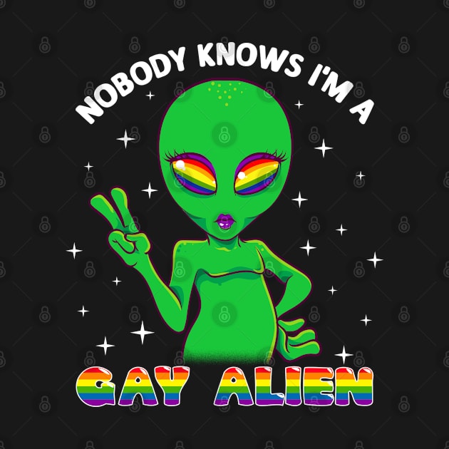 Gay Alien Rainbow Pride Funny Gift by creative