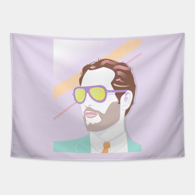 Pastel Paul Newman Sunglasses Art Deco Tapestry by di-age7