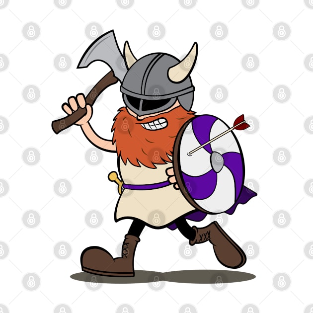 Viking Berserker Cartoon (Player 6 / purple version) by Koyaanisqatsian