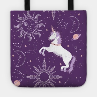 Zodiac Space Unicorn Tote