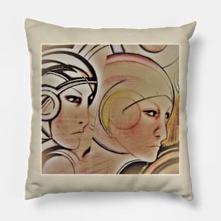 art deco sci fi ,Jacqueline Mcculloch Pillow