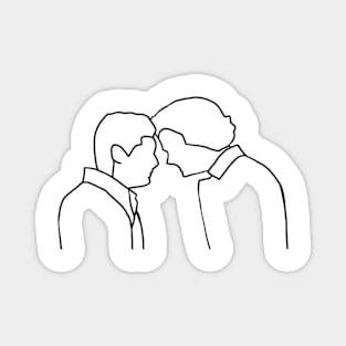 sam and dean minimalist , dean death barn scene forehead touch, supernatural finale Magnet