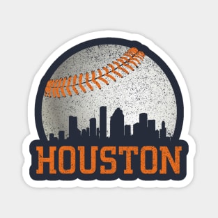 Vintage Houston Texas Skyline Baseball Magnet