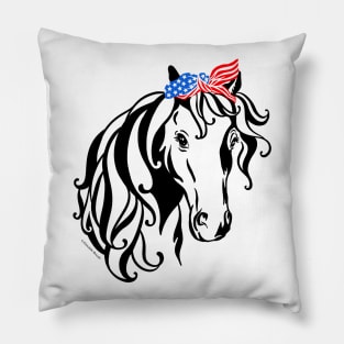 Patriotic Horse Lover Pony Bandana American Flag USA America Pillow