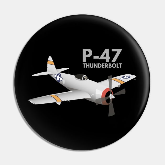 WW2 P-47 Thunderbolt Airplane Pin by NorseTech