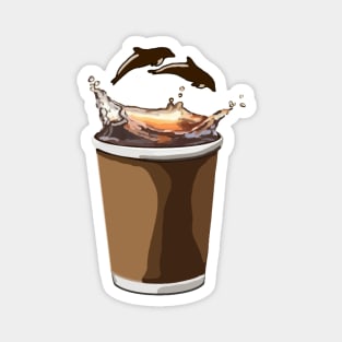 Cup of Coffee Dolphins Magnet