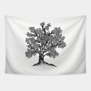 Black and White Tree Tapestry