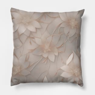 twirl vector flower abstract water color, pastel, golden and fabric flowers seamless pattern unique style Pillow