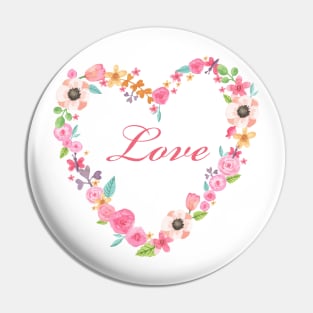 Heart love flowers Pin