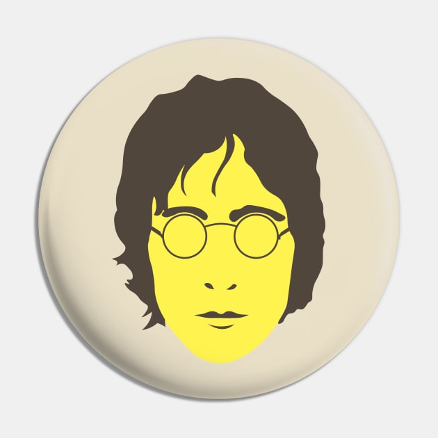 Minimalist John Lennon Lemon Pop Art Pin by nankeedal