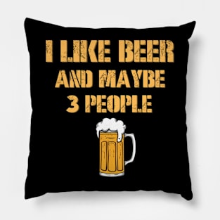 I Like Beer And Maybe 3 People Pillow