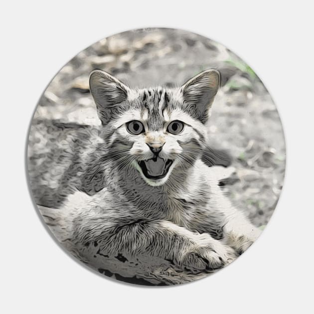 Wild cat Pin by Wolf Art / Swiss Artwork Photography