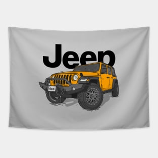 Orange Jeep Wrangler Rubicon Tapestry