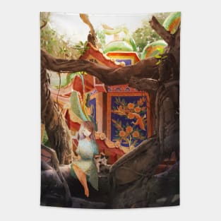 Taiwan temple Tapestry