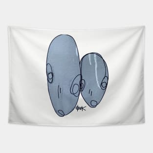 Twins - Hand Drawn Wall Print over Paint Pen Tapestry