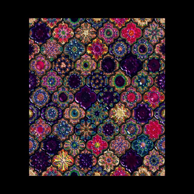 Moroccan Tile pattern, metallic by ArtDreamStudio