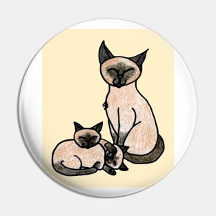 Sleepy Siamese Pin