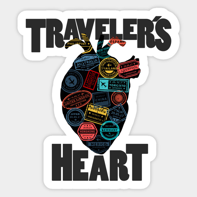 Traveler S Heart Explorer Adventure T Shirt Traveling Travel Sticker Teepublic Au