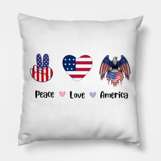 peace love america, united state, gift for teachers Pillow