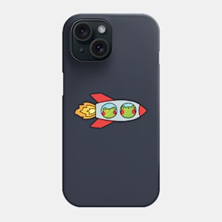 Frogs in a rocket spaceship Phone Case