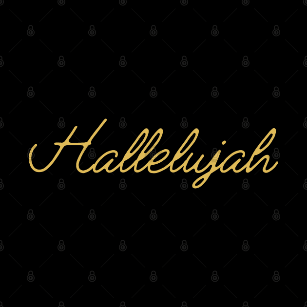 Hallelujah! Typography Yellow by ebayson74@gmail.com