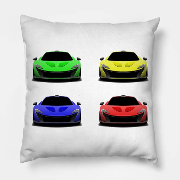 Mclaren P1 - X4 Cars Pillow by Car_Designer