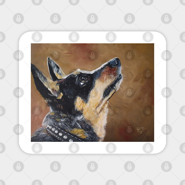 Jesse - Mini Blue Heeler Magnet by Krusty