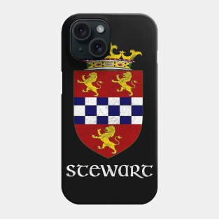 Stewart Name / Faded Style Family Crest Coat Of Arms Design Phone Case