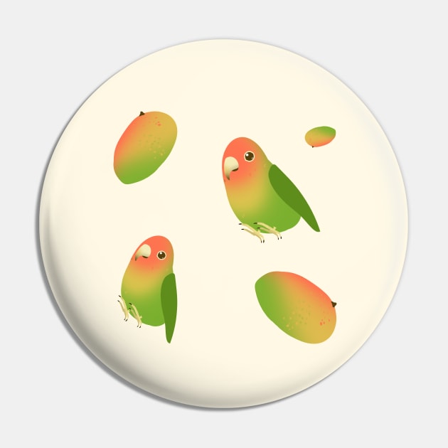 Antillean Mango Bird Birb Parrot Pattern Cute Pin by yellowpomelo